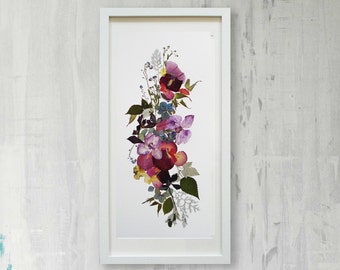 Floral print Pressed flowers wall art Botanical print Herbarium Botanical print set Flower prints wall art Dry flower artwork living room