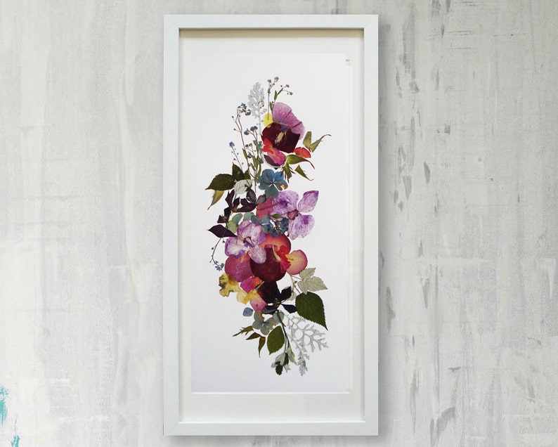Floral Print Pressed Flowers Wall Art Botanical Print Etsy UK