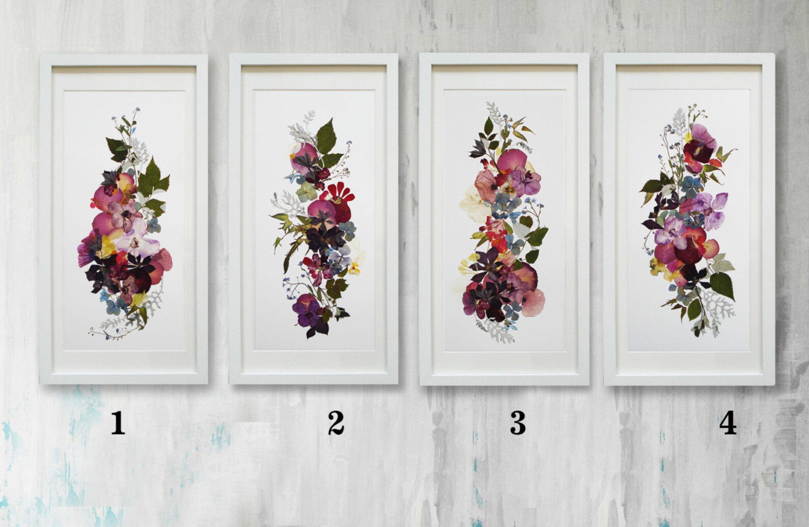Floral Print Pressed Flowers Wall Art Botanical Print Etsy