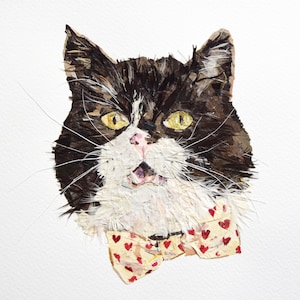 Cat portrait Pressed flowers art Botanical art Pressed flower portrait Cat lover gift Cat portrait Unique pet picture Dried flowers Plants