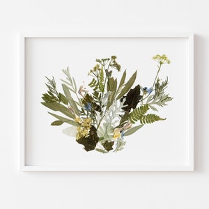 Botanical print 11''x14'', Dried flower decor, Unique art, Flower print, Herbarium Wall art decor, Pressed flower picture, flower art