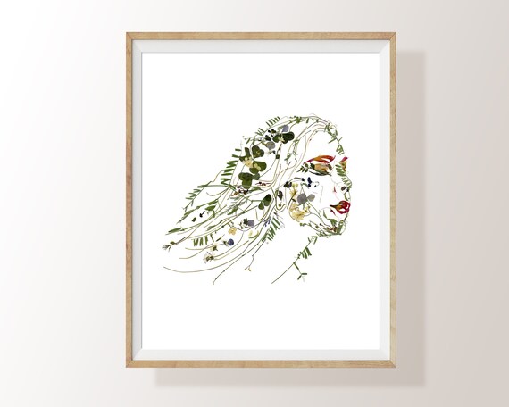 Flower Girl Print Pressed Flowers Art Print Botanical Artwork | Etsy