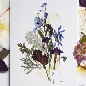 Print Botanical Print 5''x7'' Flower Prints Wall Art Dried Flowers ...