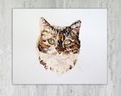 Baumlechtwandkunst Katzenkunst Druck Katzen gepresste Blumenkunst Floral Bild Dried Blumen Pet Porträt Botanischen Druck Katze Tierporträt
