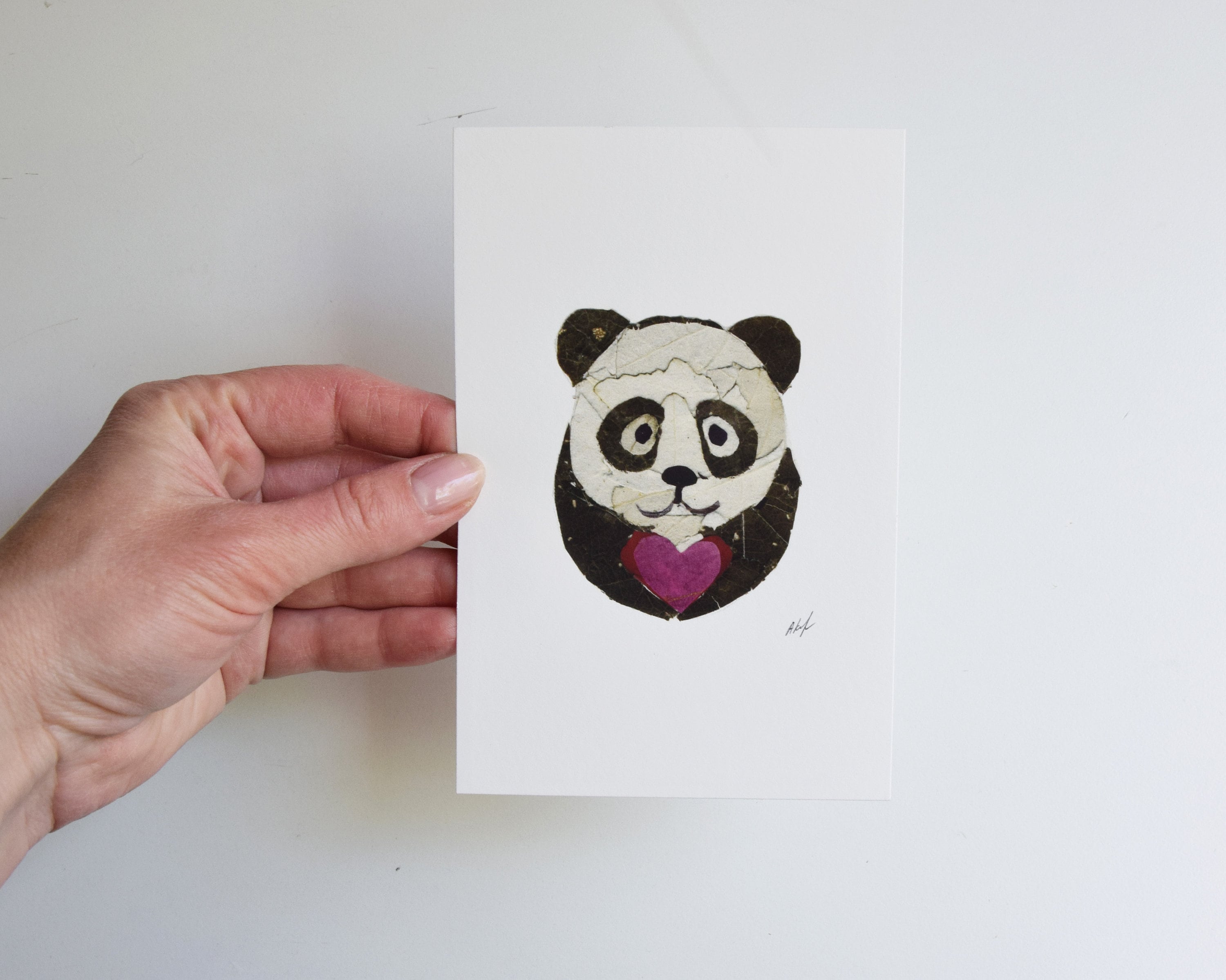 Panda Art Print Pressed Flowers Print Floral Cute Panda Art Nursery Art ...