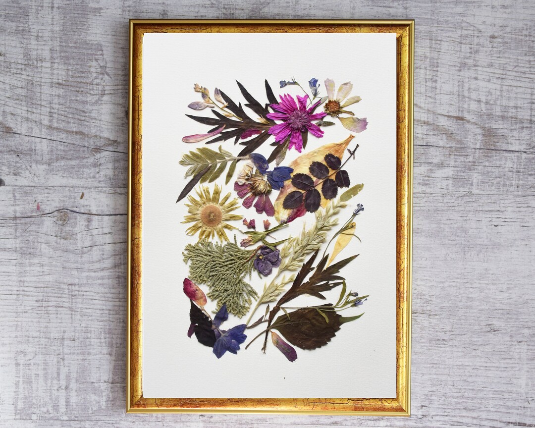 Dried Flower Art Pressed Flower Art Flower Wall Art Decor Etsy