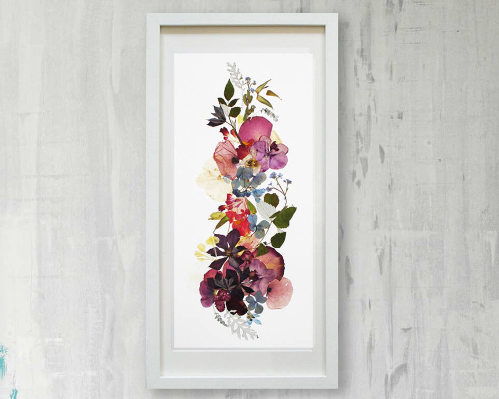 Floral Print Pressed Flowers Wall Art Botanical Print Etsy