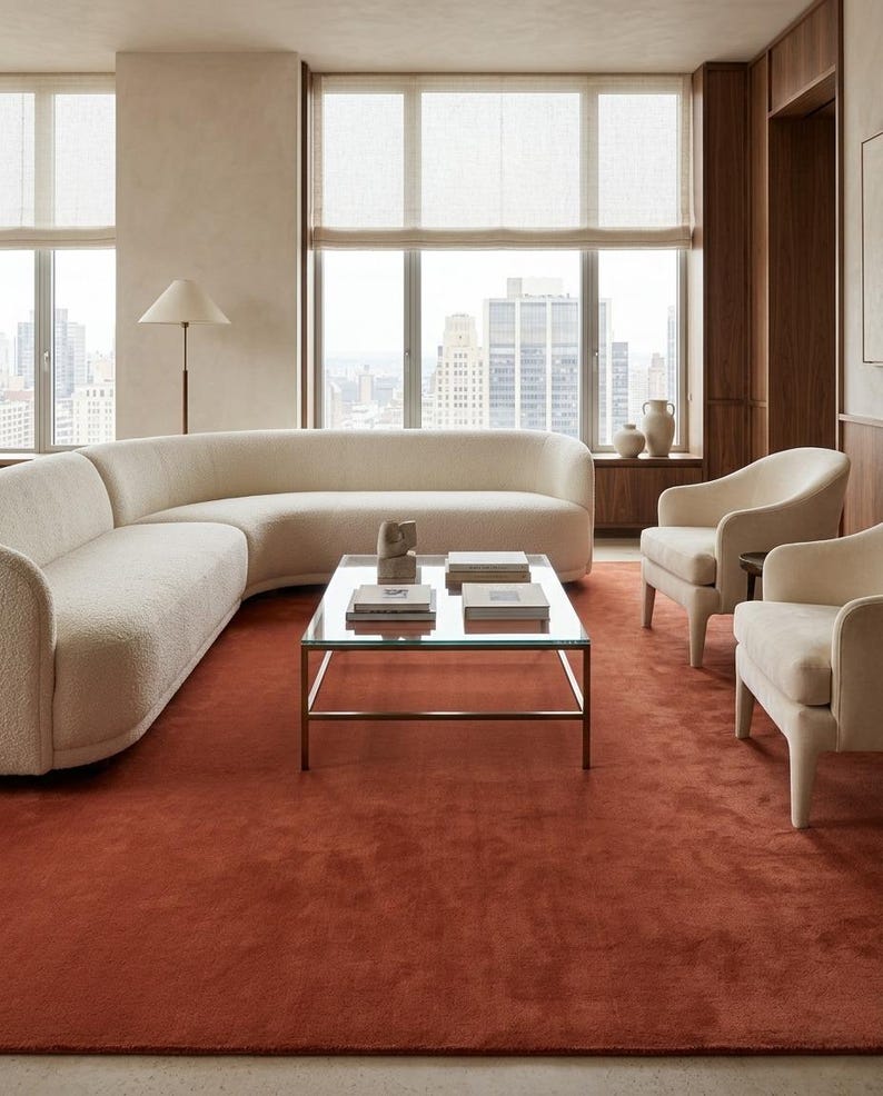 Rust Plush Area Rug Buy Grand Sienna Plush Area Rug - Nordic Plain Hand Tufted NZ Wool Rug ...