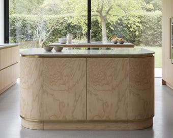 Kitchen Island, oak veneer, fundermax countertop