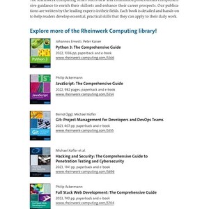 The image is a collection of computer-related images, including a book, a guide, and a library.