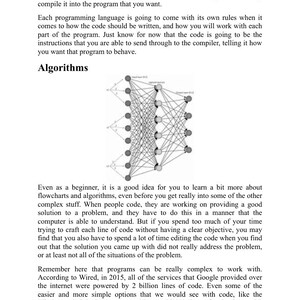 The image is a collage of various programming-related images, including a flowchart and a computer screen displaying code.