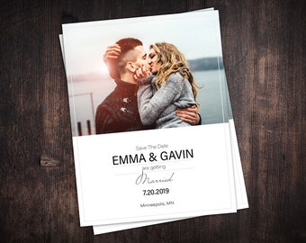 Personalized Save The Date Digital Design • Clean White