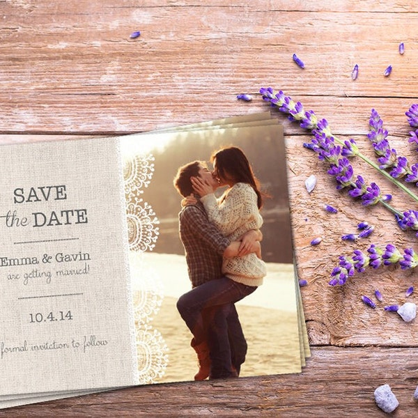 Personalized Save The Date Digital Design • Vintage Wedding • Printable