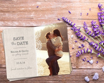 Personalized Save The Date Digital Design • Vintage Wedding • Printable