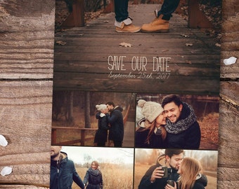 Personalized Save The Date Digital Design . Rustic Wedding 5 Photos