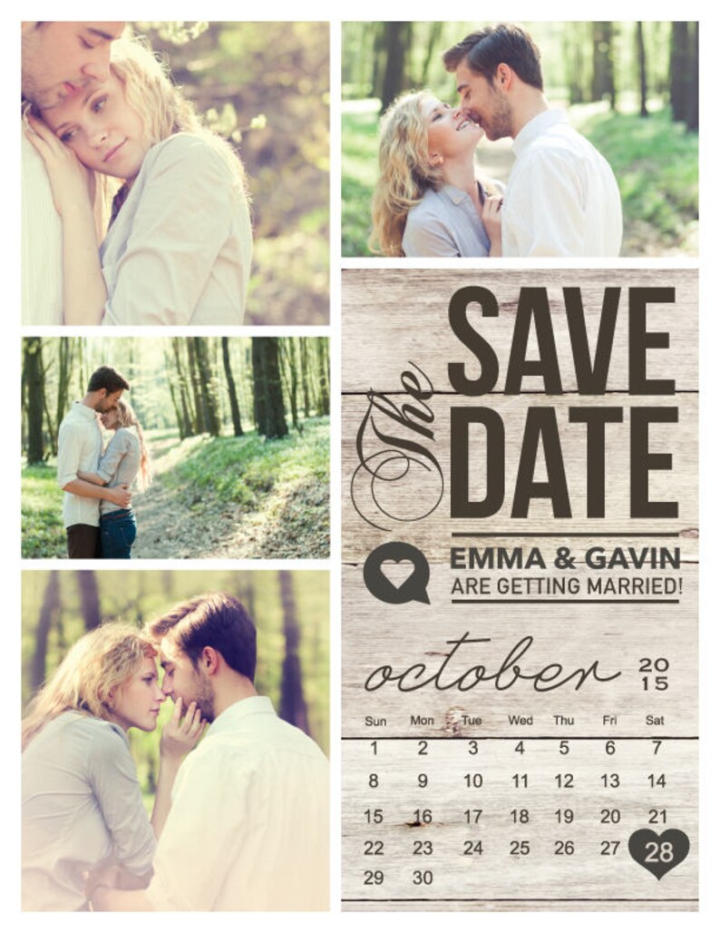 Personalized Save The Date Rustic Wedding Digital Design image 2