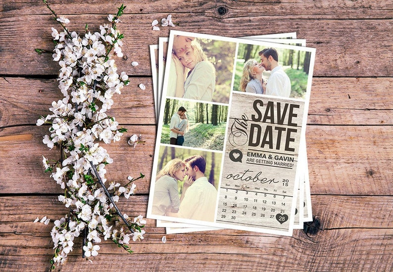 Personalized Save The Date Rustic Wedding Digital Design image 1