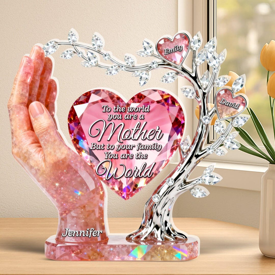 Personalized Family Tree Acrylic Plaque for Mom | Custom Mother's Day ...