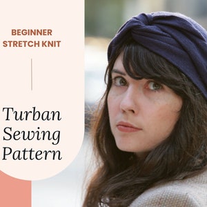 Adult Topknot Turban Pattern Chemo Cap Sewing Pattern Hat Patterns To Sew for Women Indie Sewing Patterns PDF image 1