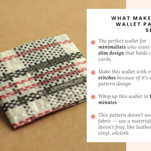 Bifold Wallet Pattern Men's Wallet Sewing Pattern Wallet Template Card Holder Pattern DIY Gift for Dad Indie Sewing Pattern image 2