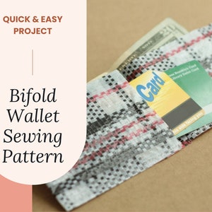 Bifold Wallet Pattern Men's Wallet Sewing Pattern Wallet Template Card Holder Pattern DIY Gift for Dad Indie Sewing Pattern image 1