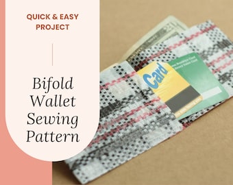 Bifold Wallet Pattern | Men's Wallet Sewing Pattern | Wallet Template | Card Holder Pattern | DIY Gift for Dad | Indie Sewing Pattern