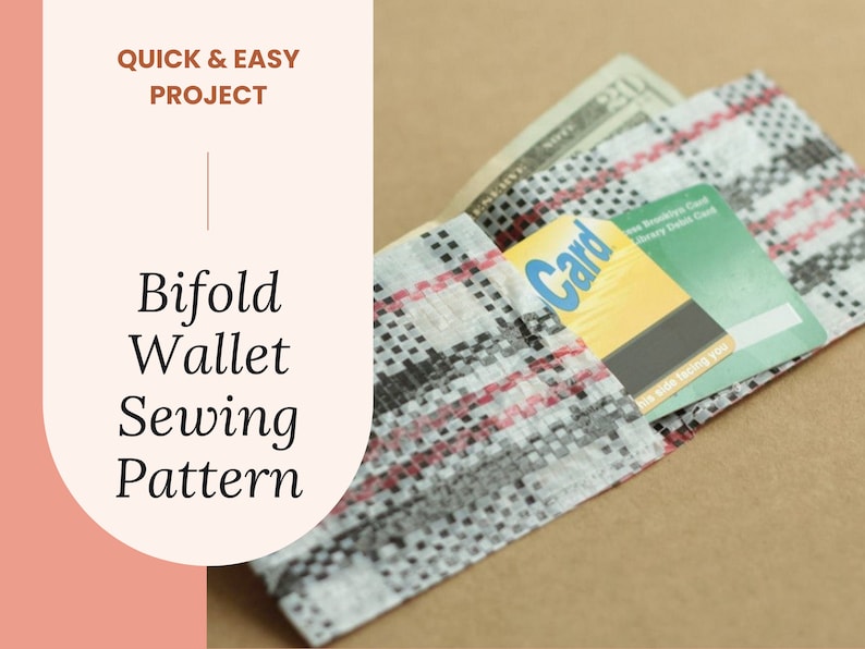 Bifold Wallet Pattern Men's Wallet Sewing Pattern Wallet Template Card Holder Pattern DIY Gift for Dad Indie Sewing Pattern image 1
