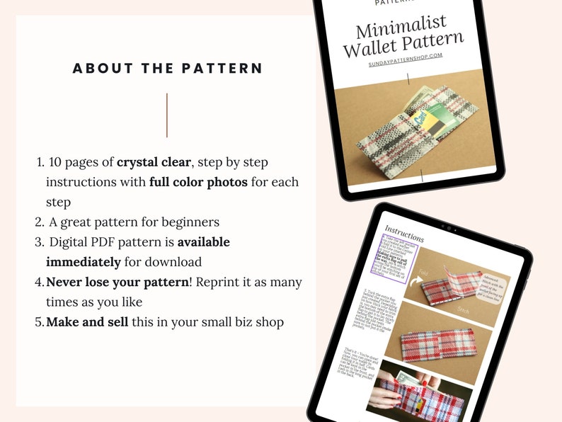 Bifold Wallet Pattern Men's Wallet Sewing Pattern Wallet Template Card Holder Pattern DIY Gift for Dad Indie Sewing Pattern image 4