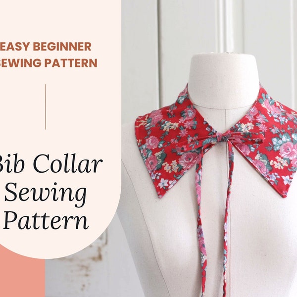 Bib Collar Pattern | Dickie Pattern | Oversized Collar Pattern | Cottagecore | Goth Pattern | Easy Sewing Pattern | Sailor Collar Pattern