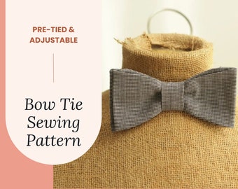 Bow Tie Tutorial | Adjustable Bow Tie Pattern | Necktie Template for Men, Dog Bow Tie for Pets, Make a Wedding Bow Tie, DIY Fathers Day Gift