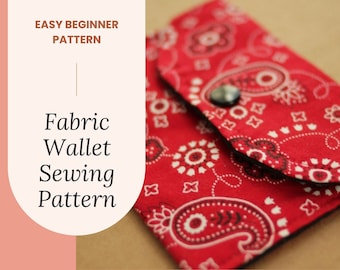 Fabric Wallet Pattern to Sew a Coin Purse, Card Wallet, Tooth Fairy Holder, or DIY Small Snap Pouch | Indie Sewing Pattern for Beginners