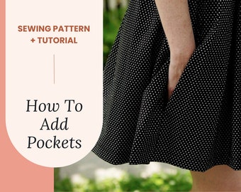 Pocket Sewing Pattern PDF, Add Pocket Beginner Sewing Pattern for Women, Sew Pocket Template Digital, Easy Sewing Project Quick DIY Tutorial