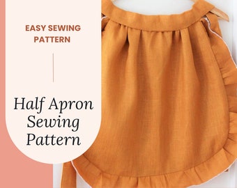 Ruffle Apron Pattern | Cottagecore Sewing Pattern | Vintage Half Apron Pattern | Cosplay Sewing Pattern | Reversible Apron Pattern for Women