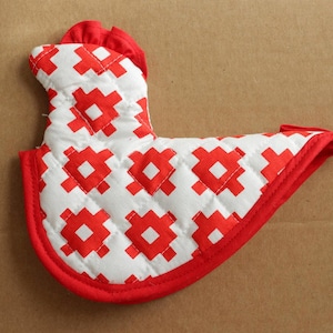 Chicken Potholder Pattern Oven Mitt Pattern Bowl Holder Hot Pad Kitchen Sewing Pattern Vintage Chicken Housewarming Gift image 1