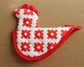 Chicken Potholder Pattern | Oven Mitt Pattern | Bowl Holder | Hot Pad | Kitchen Sewing Pattern | Vintage Chicken | Housewarming Gift