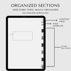 Digitaal notitieboek | GoodNotes-planner met hyperlink | 5 omslagen, 12 tabbladen, studienotities, weekplanner, stickers, pdf afbeelding 3