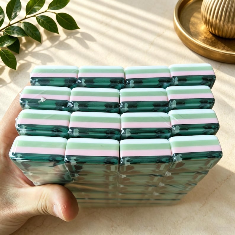 Emerald Green Acrylic Mahjong | Single Layer 160 Tiles, Luxury Handcrafted Game Set image 4