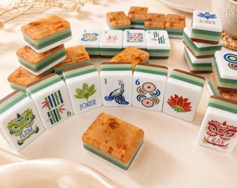 Custom Tree Grain acryl Amerikaanse mahjongset – 4 lagen, 160 tegels, met de hand afgewerkte game-avond essentieel