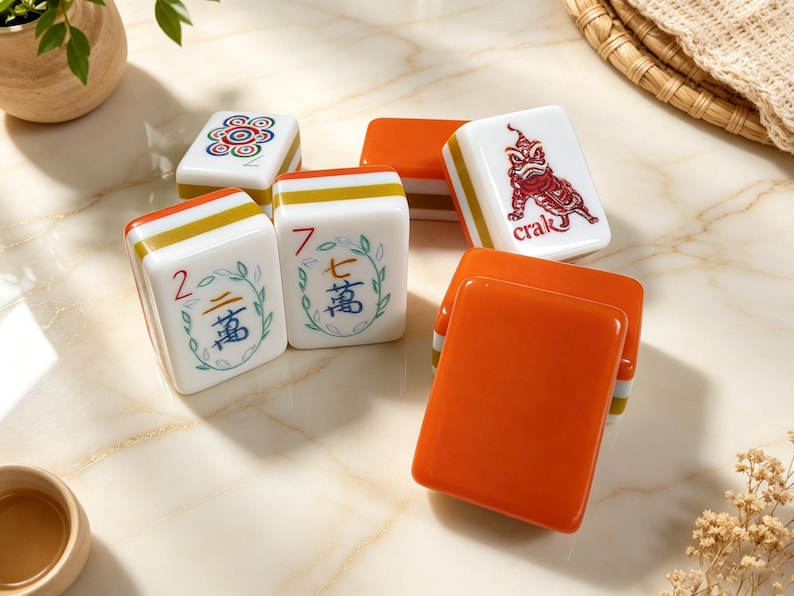Amerikanisches Mahjong-Set aus Acryl, 160 Fliesen, Luxusdesign Bild 8