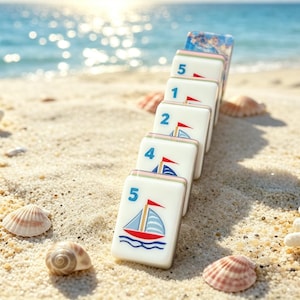 Ocean Mermaid Acryl Mahjong Set, 160 Fliesen, Luxusspielgeschenk Bild 3