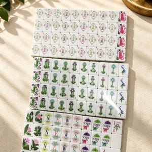 Emerald Green Acrylic Mahjong | Single Layer 160 Tiles, Luxury Handcrafted Game Set image 8