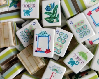 Luxus-Bambus Acryl American Mahjong Set, einlagig 160 Fliesen, handgefertigtes Geschenk