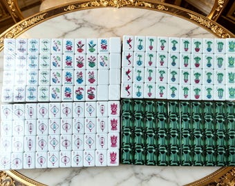 Emerald Green Acrylic Mahjong | Single Layer 160 Tiles, Luxury Handcrafted Game Set