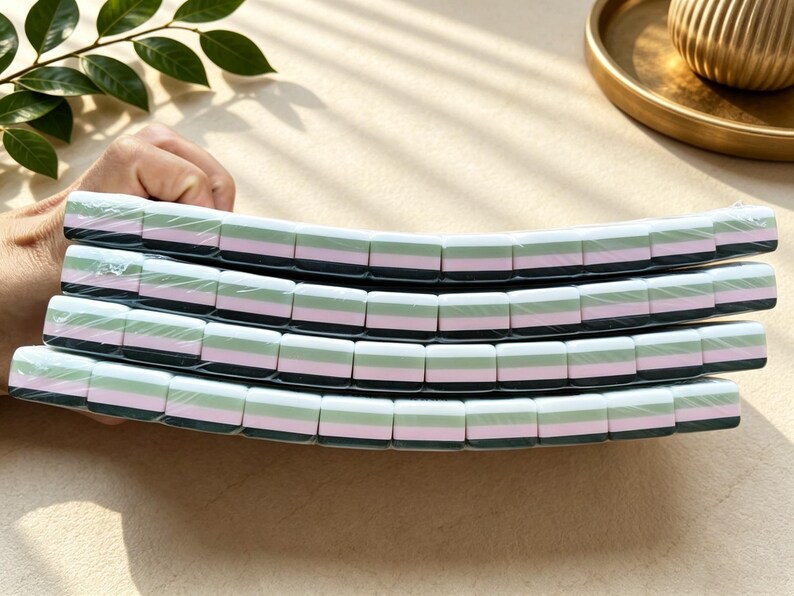 Emerald Green Acrylic Mahjong | Single Layer 160 Tiles, Luxury Handcrafted Game Set image 7
