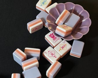Luxus Custom Light Purple Acryl American Mahjong Set, 4 Schichten 160 Fliesen