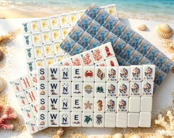Ocean Mermaid Acryl Mahjong Set, 160 Fliesen, Luxusspielgeschenk
