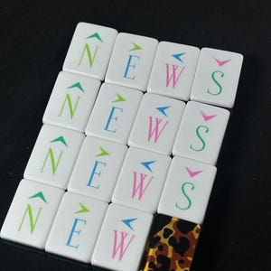 Luxe custom acryl Amerikaanse mahjongset met luipaardprint, 4 lagen, 160 tegels afbeelding 2