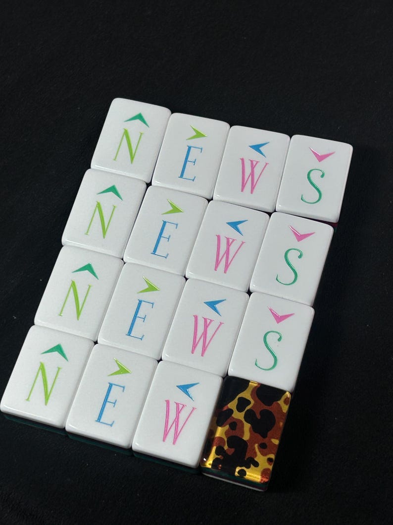 Luxe custom acryl Amerikaanse mahjongset met luipaardprint, 4 lagen, 160 tegels afbeelding 2
