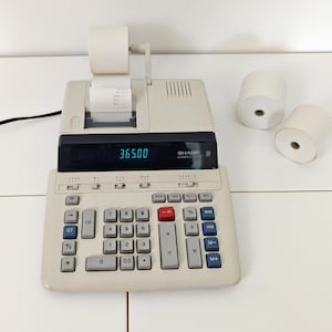 Vintage Sharp Compet CS-2194 Printing Calculator / Work Retro Office Decor
