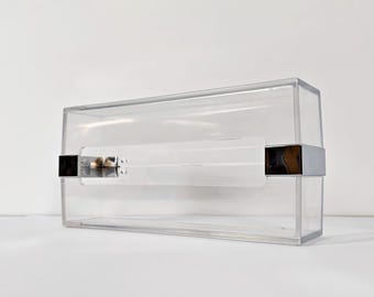 New Old Vintage Plastic Paper Towel Holder / Transparent Bathroom Holder / Wall Mounted